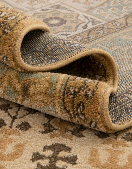 Cream 6' 1 x 6' 1 Palace Round Area Rug Traditional Motif Design 100% Polypropylene Majestic Carpet for Elegant Interior Decorating for Sale at Rug Engine