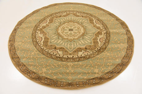 Cream 6' 1 x 6' 1 Palace Round Area Rug Traditional Motif Design 100% Polypropylene Majestic Carpet for Elegant Interior Decorating for Sale at Rug Engine