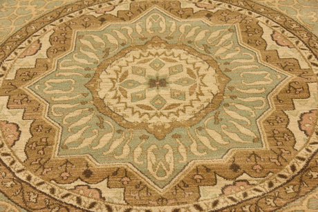 Cream 6' 1 x 6' 1 Palace Round Area Rug Traditional Motif Design 100% Polypropylene Majestic Carpet for Elegant Interior Decorating for Sale at Rug Engine
