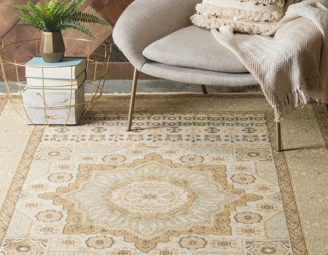 Cream 9' x 12' Palace Rectangle Area Rug