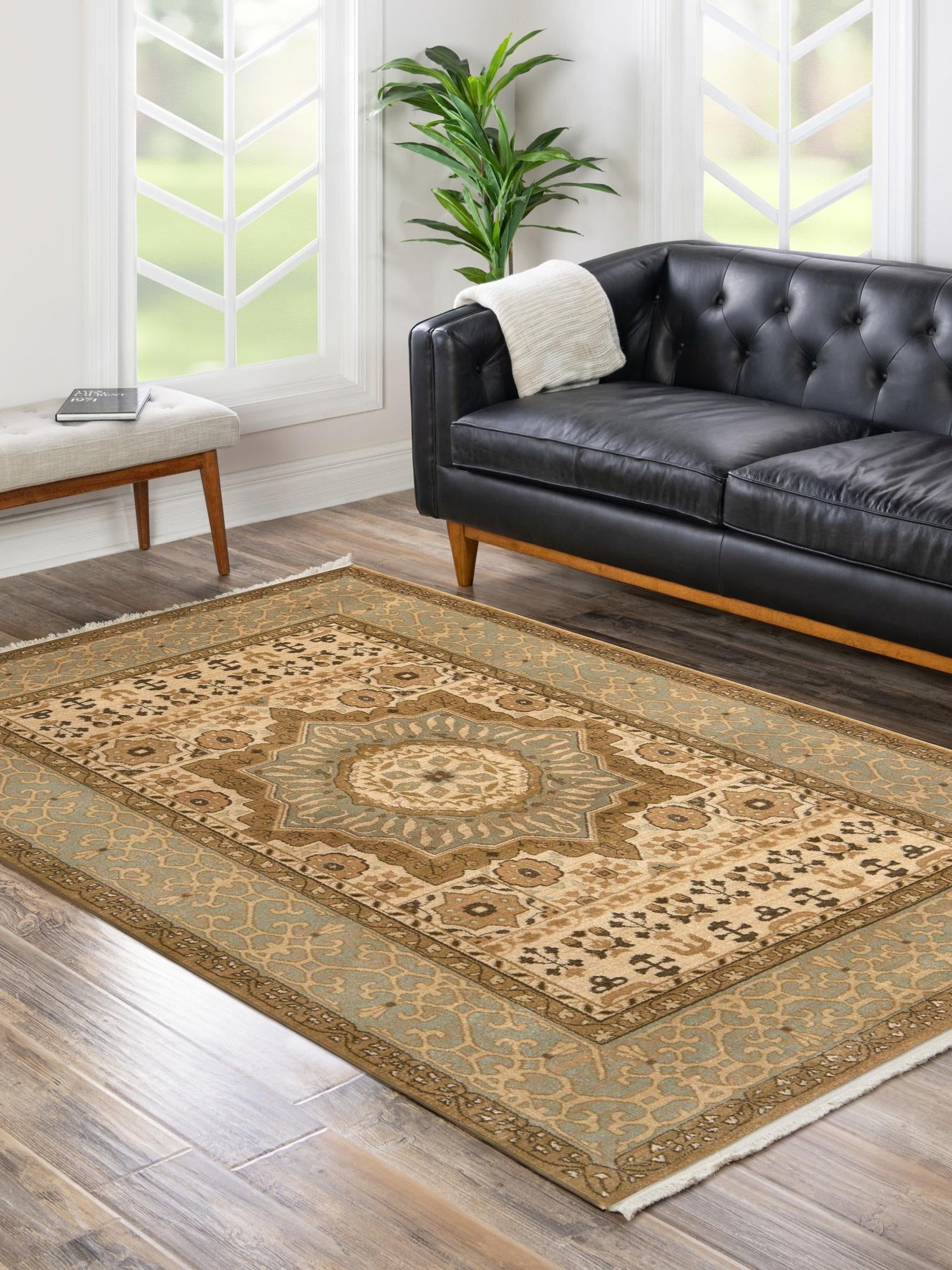 Cream 10' x 11' 4 Palace Rectangle Area Rug