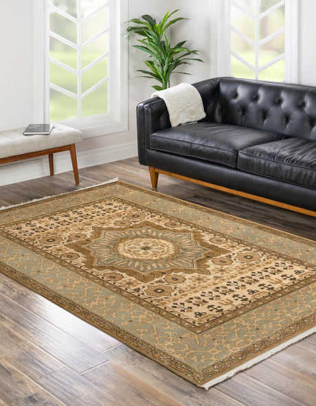 Cream 10' x 11' 4 Palace Rectangle Area Rug Traditional Motif Design 100% Polypropylene Majestic Carpet for Elegant Interior Decorating for Sale at Rug Engine