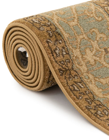 Cream 6' 1 x 9' Palace Rectangle Area Rug Traditional Motif Design 100% Polypropylene Majestic Carpet for Elegant Interior Decorating for Sale at Rug Engine