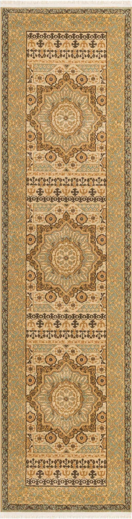 Cream 2' 7 x 10' Palace Runner Area Rug