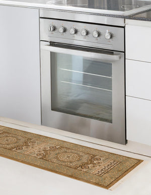 Cream 2' 7 x 10' Palace Runner Area Rug