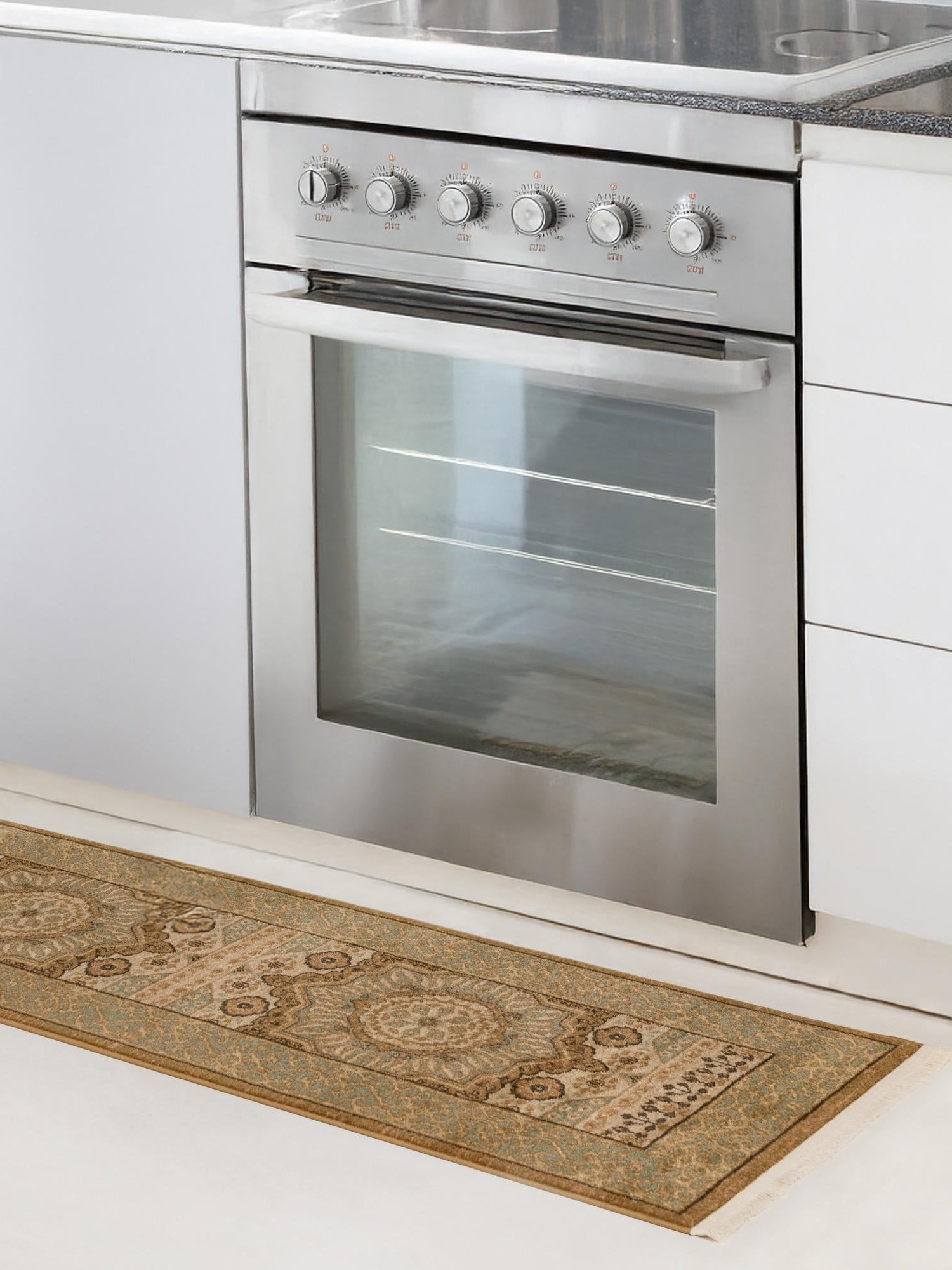 Cream 2' x 6' 1 Palace Runner Area Rug