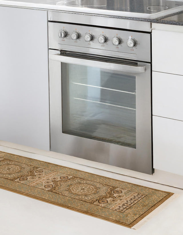 Cream 2' x 6' 1 Palace Runner Area Rug