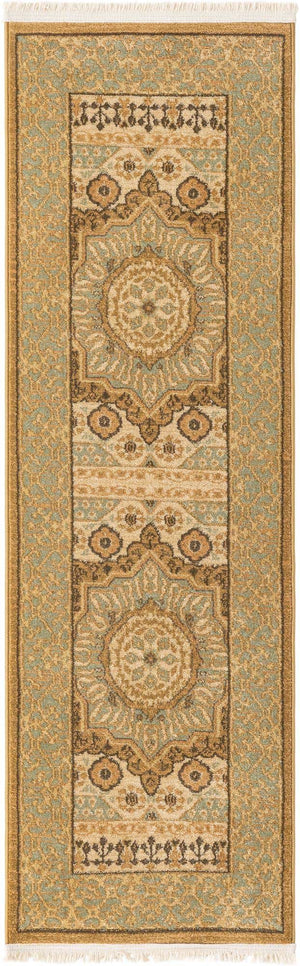 Cream 2' x 6' 1 Palace Runner Area Rug