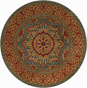 Light Blue 8' x 8' Palace Round Area Rug