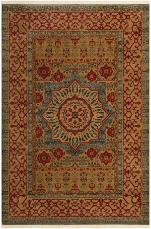 Light Blue 6' 1 x 9' Palace Rectangle Area Rug