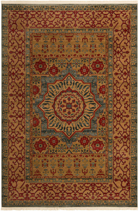 Light Blue 6' 1 x 9' Palace Rectangle Area Rug