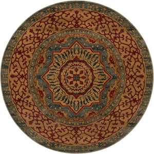 Light Blue 6' 1 x 6' 1 Palace Round Area Rug