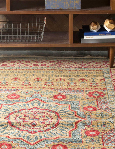 Light Blue 7' 1 x 10' Palace Rectangle Area Rug Traditional Motif Design 100% Polypropylene Majestic Carpet for Elegant Interior Decorating for Sale at Rug Engine