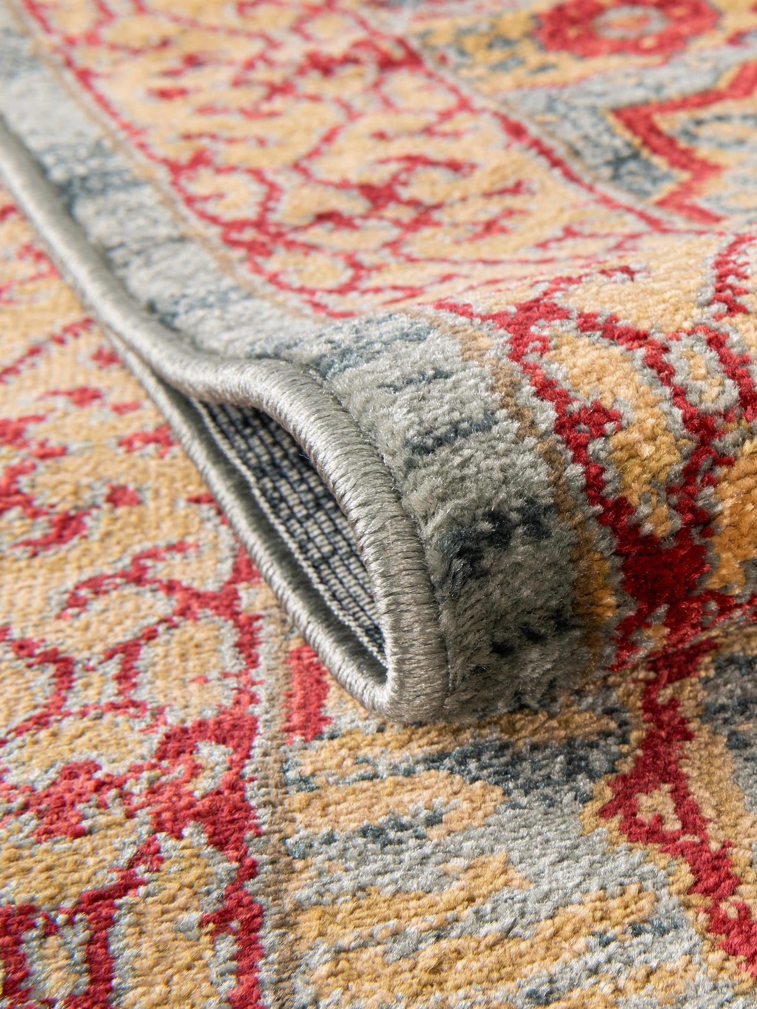 Light Blue 6' 1 x 9' Palace Rectangle Area Rug