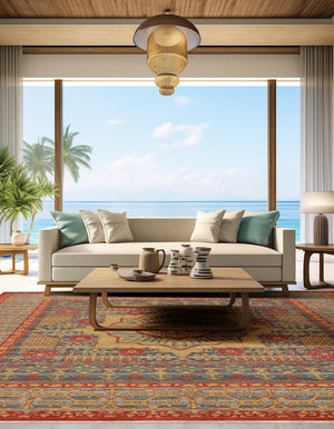 Navy Blue 10' x 11' 4 Palace Rectangle Area Rug