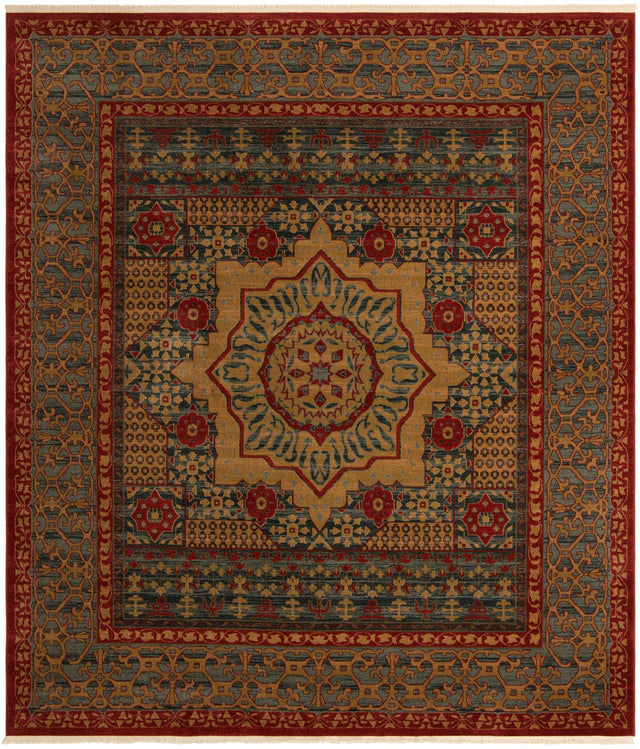 Navy Blue 10' x 11' 4 Palace Rectangle Area Rug