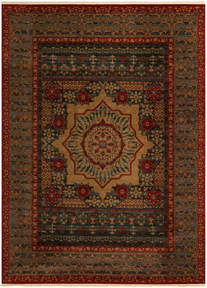 Navy Blue 9' x 12' Palace Rectangle Area Rug