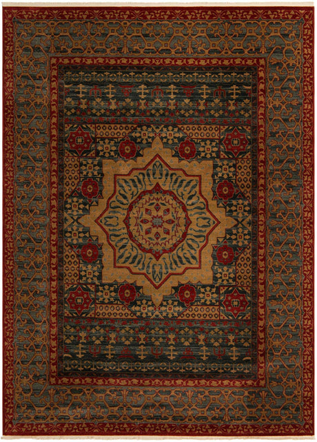 Navy Blue 9' x 12' Palace Rectangle Area Rug