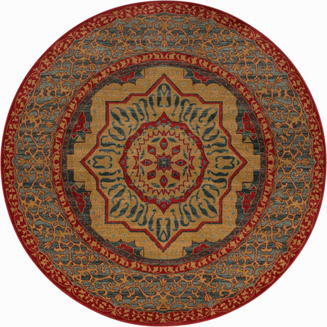 Navy Blue 8' x 8' Palace Round Area Rug