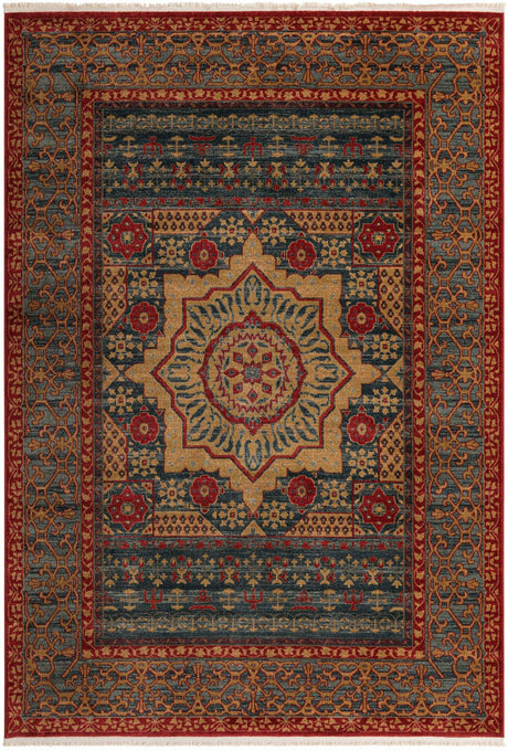 Navy Blue 7' 1 x 10' Palace Rectangle Area Rug