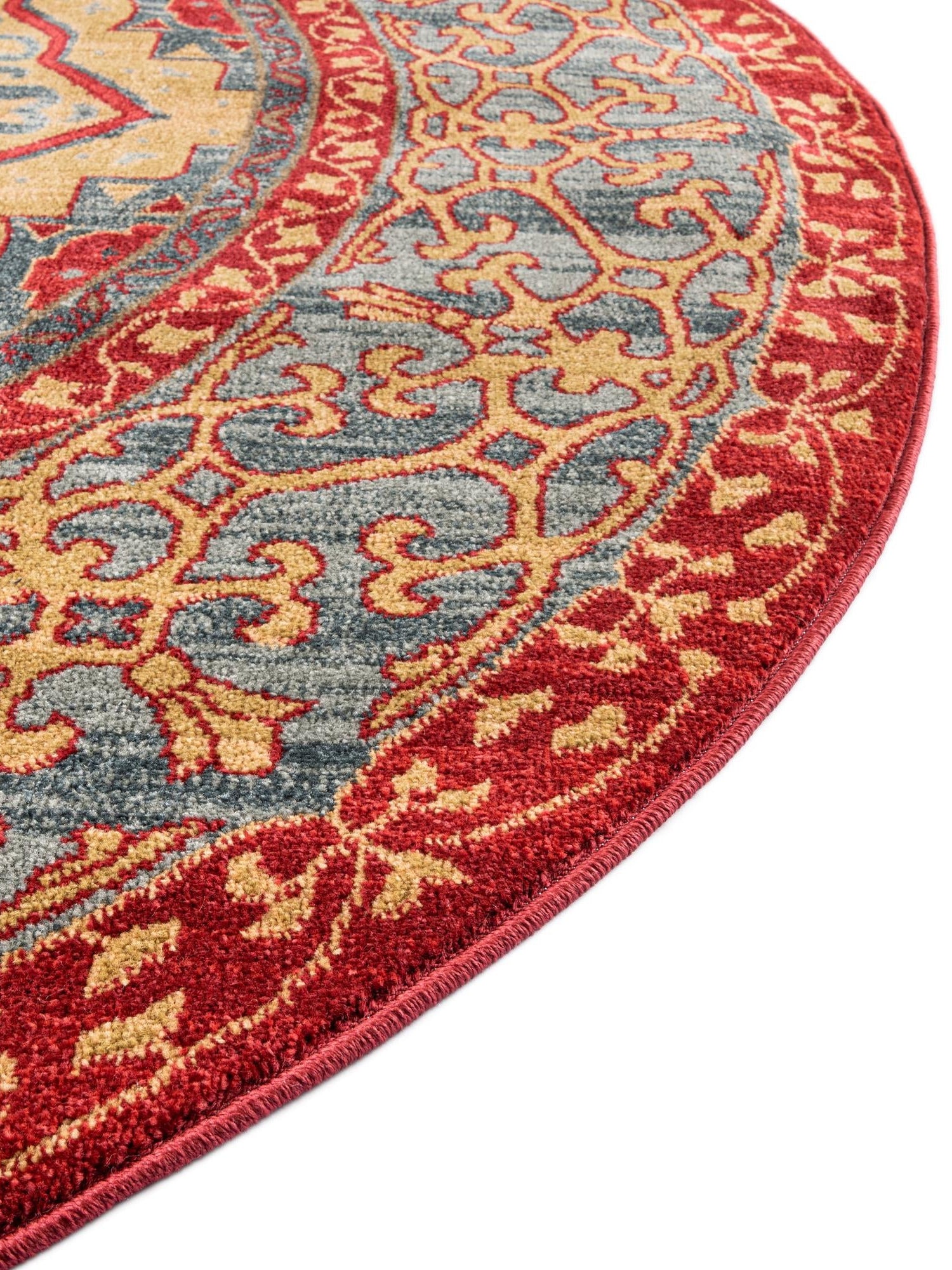 Navy Blue 8' x 8' Palace Round Area Rug