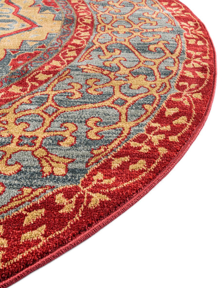 Navy Blue 8' x 8' Palace Round Area Rug Traditional Motif Design 100% Polypropylene Majestic Carpet for Elegant Interior Decorating for Sale at Rug Engine