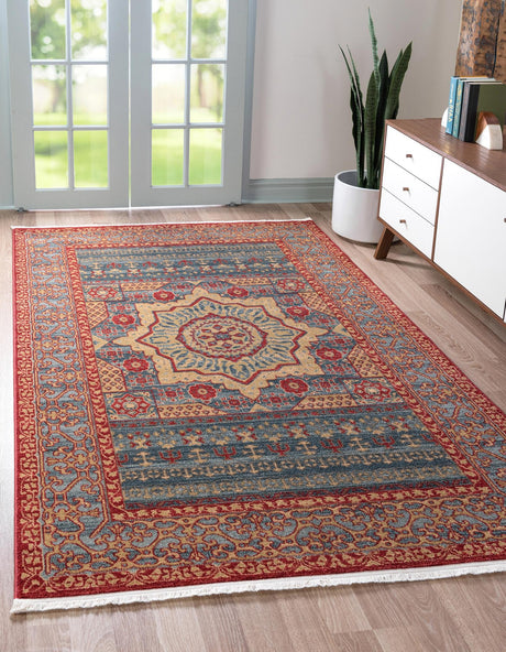 Navy Blue 10' x 11' 4 Palace Rectangle Area Rug Traditional Motif Design 100% Polypropylene Majestic Carpet for Elegant Interior Decorating for Sale at Rug Engine