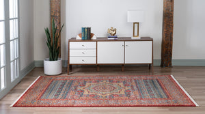 Navy Blue 5' 1 x 8' Palace Rectangle Area Rug