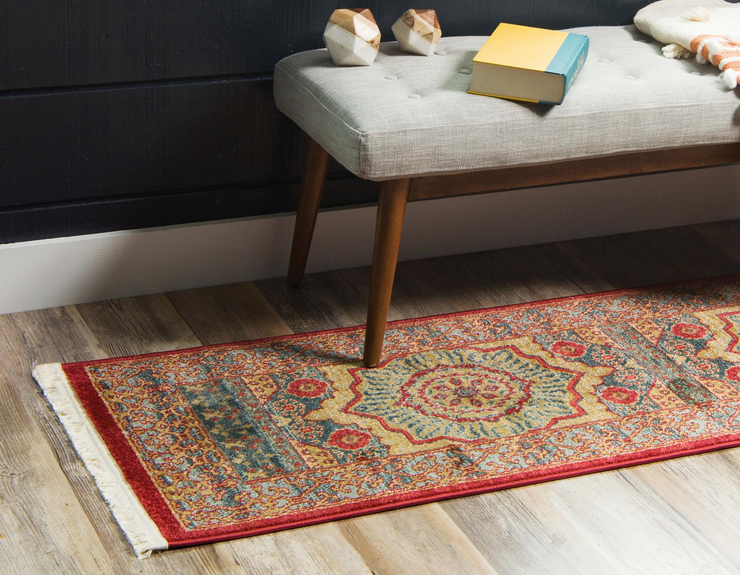 Navy Blue 2' x 6' 1 Palace Runner Area Rug