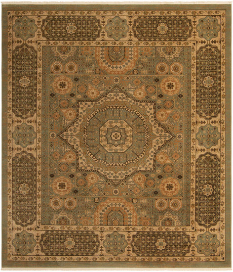 Light Green 10' x 11' 4 Palace Rectangle Area Rug