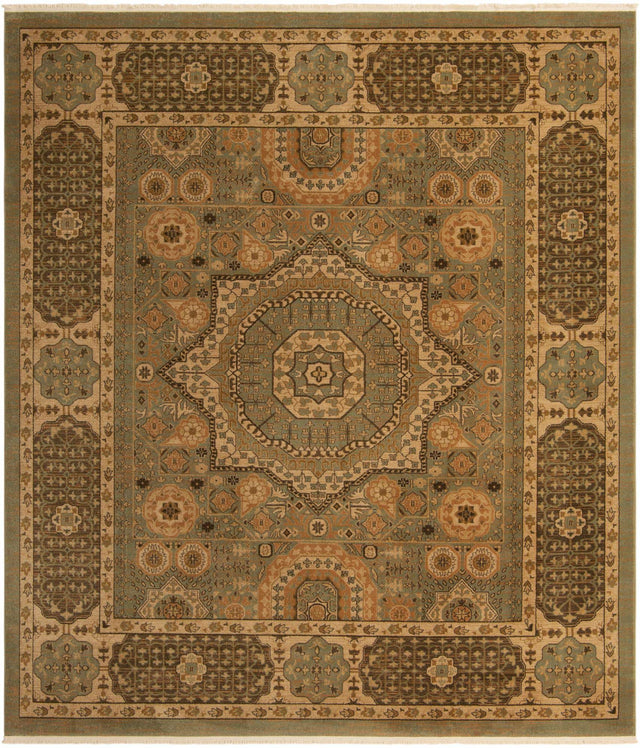 Light Green 10' x 11' 4 Palace Rectangle Area Rug