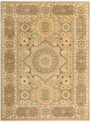 Light Green 9' x 12' Palace Rectangle Area Rug