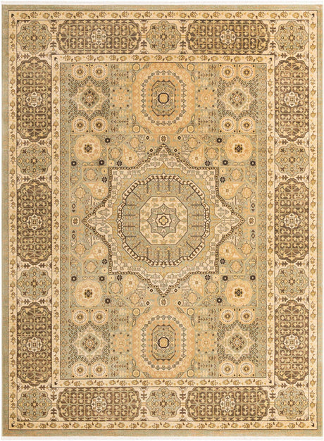 Light Green 9' x 12' Palace Rectangle Area Rug