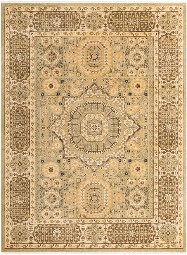 Light Green 9' x 12' Palace Rectangle Area Rug
