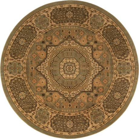Light Green 8' x 8' Palace Round Area Rug