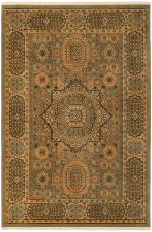 Light Green 6' 1 x 9' Palace Rectangle Area Rug
