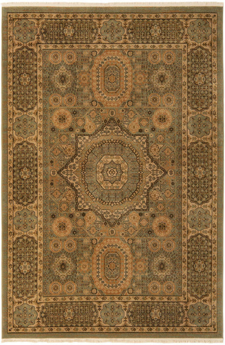 Light Green 6' 1 x 9' Palace Rectangle Area Rug