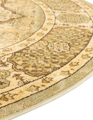 Light Green 3' 1 x 3' 1 Palace Round Area Rug