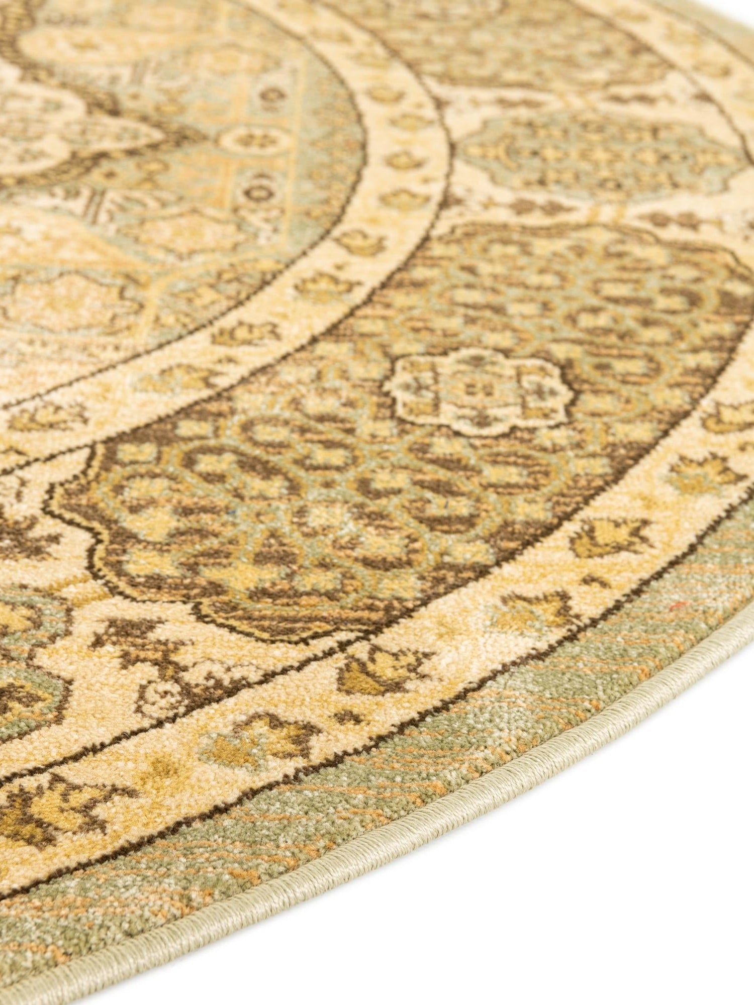 Light Green 8' x 8' Palace Round Area Rug