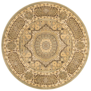 Light Green 6' 1 x 6' 1 Palace Round Area Rug