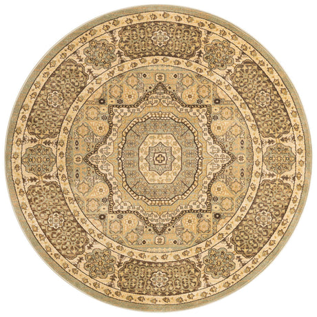 Light Green 6' 1 x 6' 1 Palace Round Area Rug
