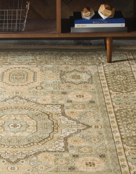 Light Green 9' x 12' Palace Rectangle Area Rug Traditional Motif Design 100% Polypropylene Majestic Carpet for Elegant Interior Decorating for Sale at Rug Engine