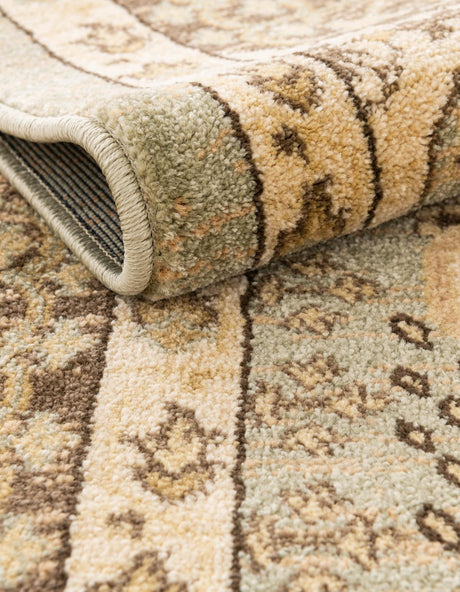 Light Green 6' 1 x 9' Palace Rectangle Area Rug Traditional Motif Design 100% Polypropylene Majestic Carpet for Elegant Interior Decorating for Sale at Rug Engine