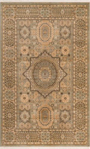 Light Green 5' 1 x 8' Palace Rectangle Area Rug
