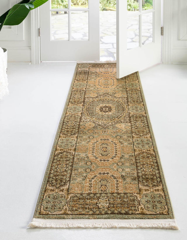 Light Green 2' x 6' 1 Palace Runner Rug