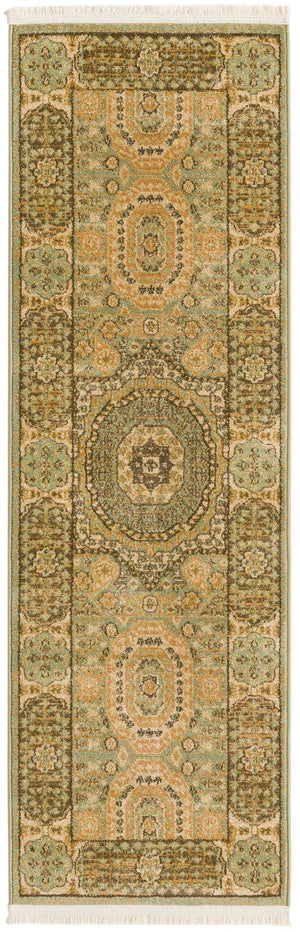 Light Green 2' x 6' 1 Palace Runner Rug