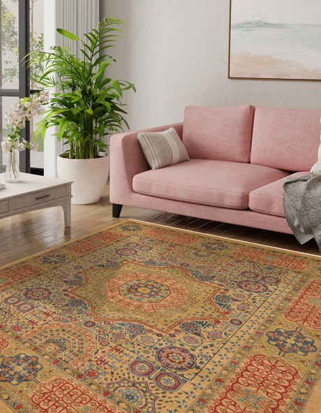 Beige 10' x 11' 4 Palace Rectangle Area Rug Traditional Motif Design 100% Polypropylene Majestic Carpet for Elegant Interior Decorating for Sale at Rug Engine