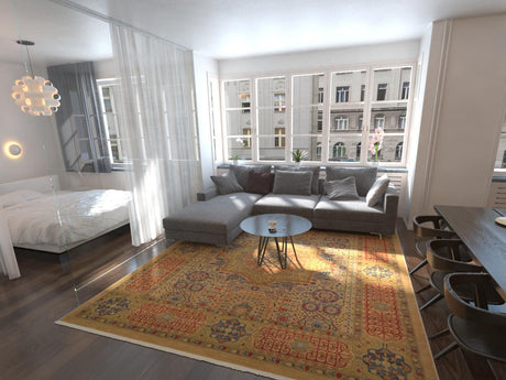 Beige 10' x 11' 4 Palace Rectangle Area Rug Traditional Motif Design 100% Polypropylene Majestic Carpet for Elegant Interior Decorating for Sale at Rug Engine