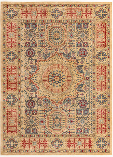 Beige 9' x 12' Palace Rectangle Area Rug