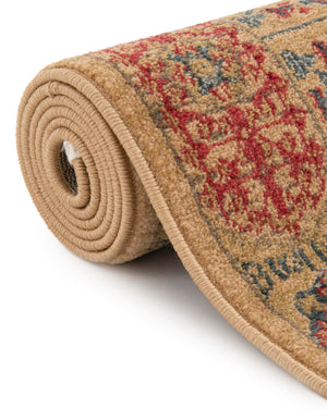 Beige 8' x 8' Palace Round Area Rug